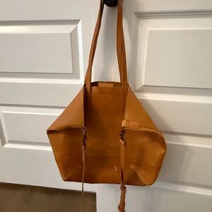 Able Caramel Leather Tote Bag
